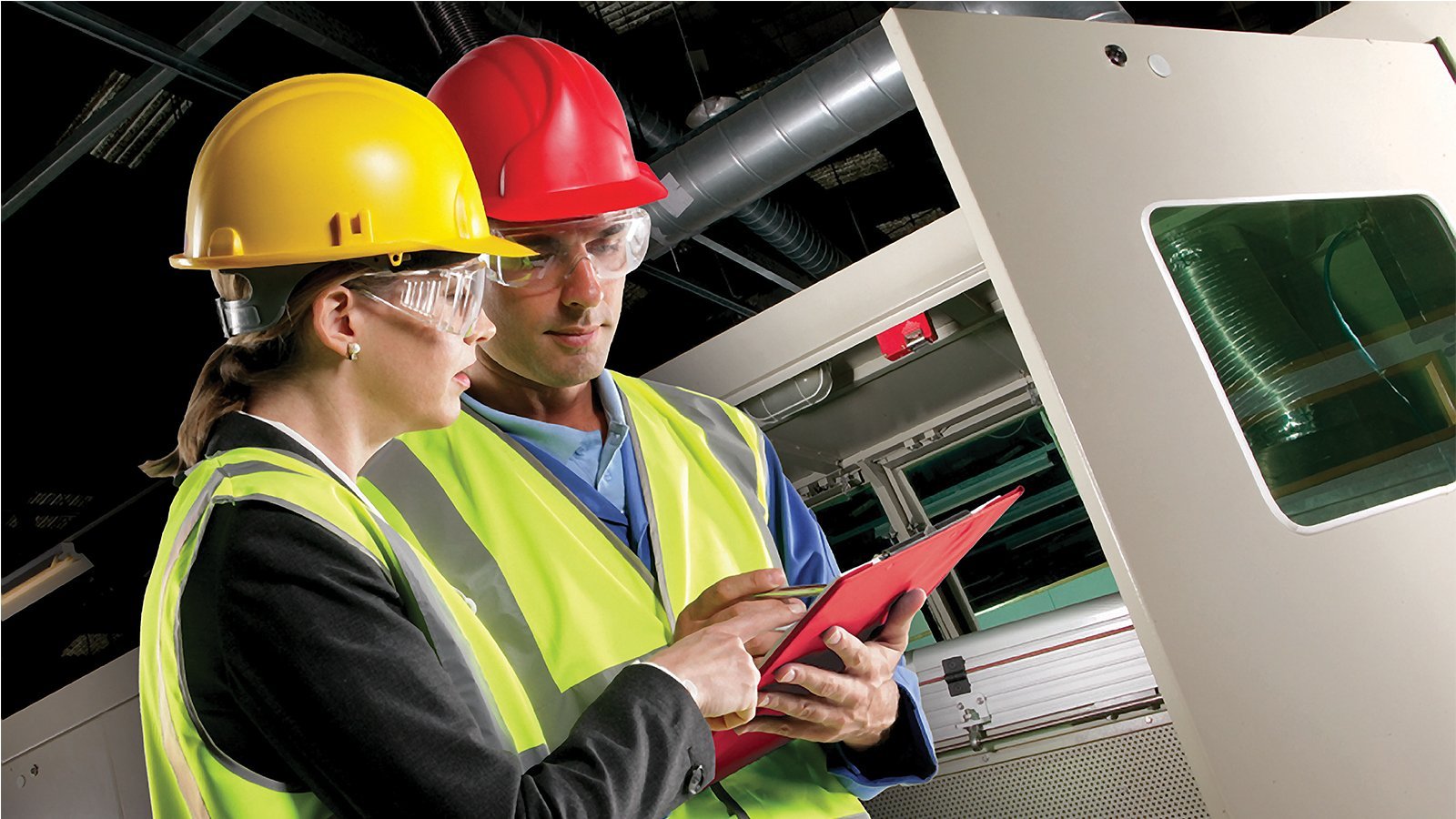 Engineer selecting automation equipment